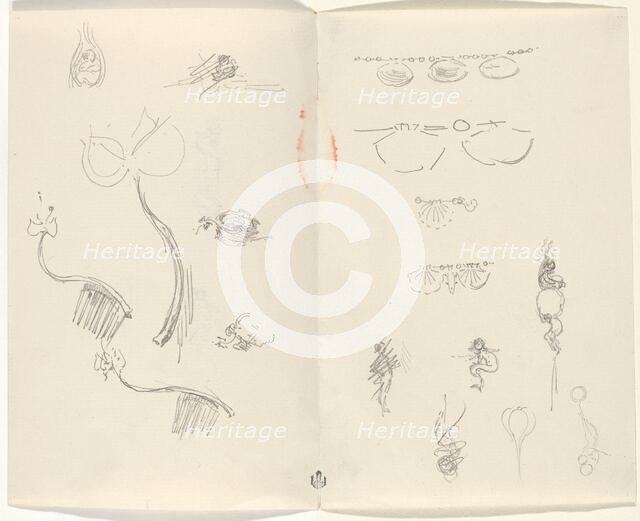 Studies for Jewelry Designs [verso], late 19th century. Creator: Beatrix Godwin Whistler.