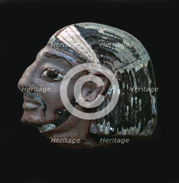 Egyptian glazed relief of a Hittite slave. Artist: Unknown