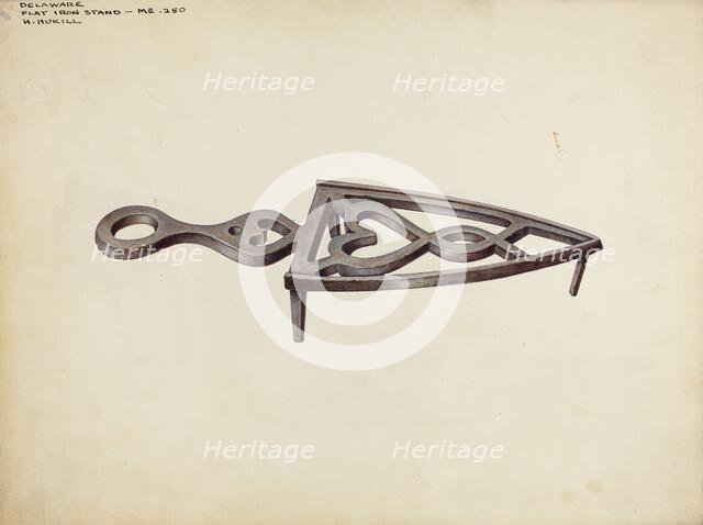 Flat Iron Stand, c. 1941. Creator: Henrietta S. Hukill.