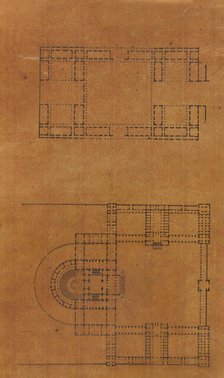 Page from a Scrapbook containing Drawings and Several Prints of Architecture, Int..., ca. 1800-1850. Creators: Workshop of Charles Percier, Workshop of Pierre François Léonard Fontaine.