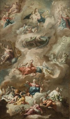 Allegorical Religious Scene with the Virgin Mary, 2nd quarter of 18th century. Creator: Unknown.