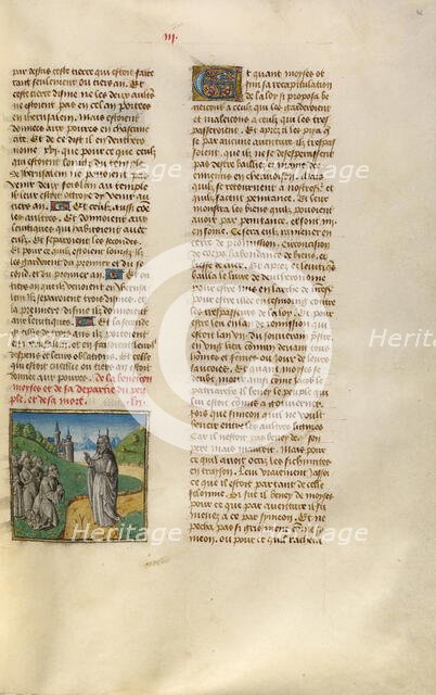 The Departure of Moses; Miroir Historial, about 1475. Creator: Unknown.