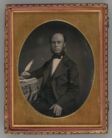 Untitled (Portrait of Seated Man Holding a Quill), 1853. Creator: Unknown.