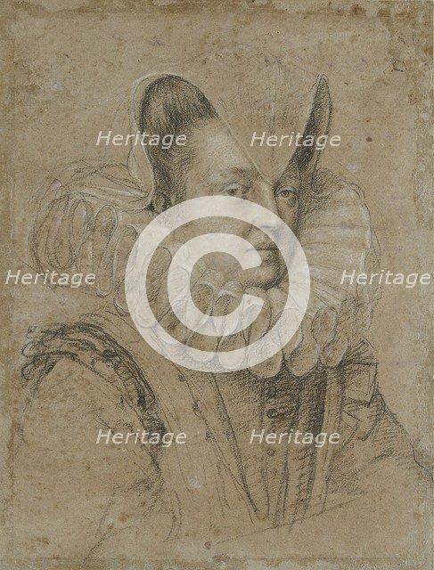 Portrait of Margherita, Duchess of Ferrara, early 17th century Artist: Ottavio Mario Leoni.