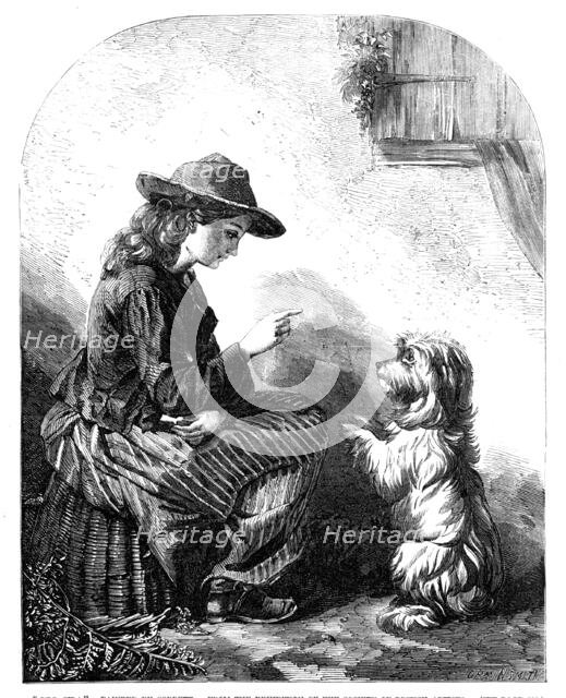 "Beg, Sir!" - painted by Cobbett, from the Exhibition of the Society of British Artists, 1857. Creator: Harvey Orrin Smith.