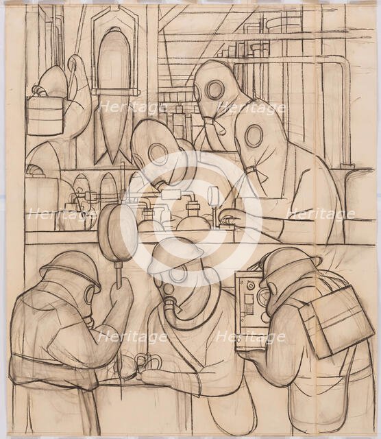 Manufacture of Poisonous Gas Bombs, 1932. Creator: Diego Rivera.