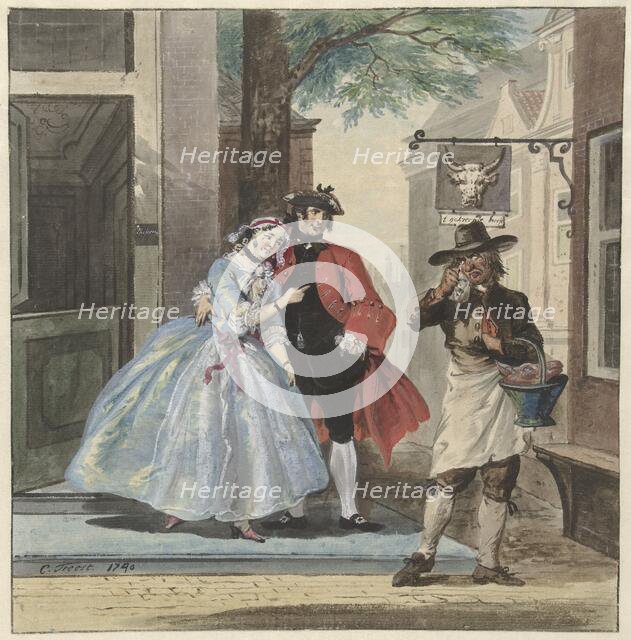 Scene from "Pefroen with the sheep head", 1740. Creator: Cornelis Troost.