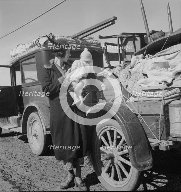 Missouri family..., seven months from the drought area, Tracy (vicinity), California, 1937. Creator: Dorothea Lange.