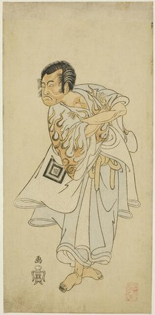 The Actor Ichikawa Danzo III as the holy hermit Narukami in the play "Narukami", perfor..., c. 1768. Creator: Shunsho.