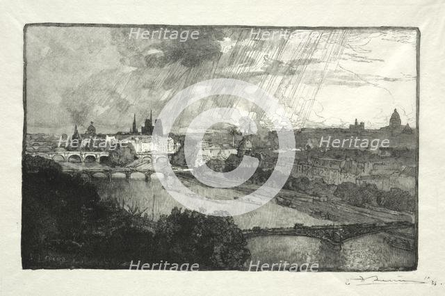 Paris, vu du Pavillon de Flore, 1890. Creator: Auguste Louis Lepère (French, 1849-1918).