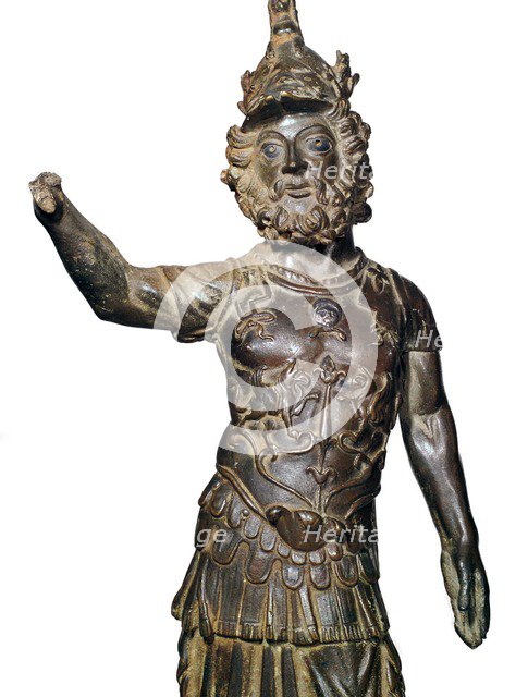 Roman bronze statuette of the god Mars, 2nd century. Artist: Unknown
