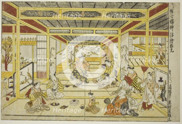 Original Perspective Picture of the Fashionable Seven Gods of Good Fortune (Furyu..., 1740s. Creator: Okumura Masanobu.