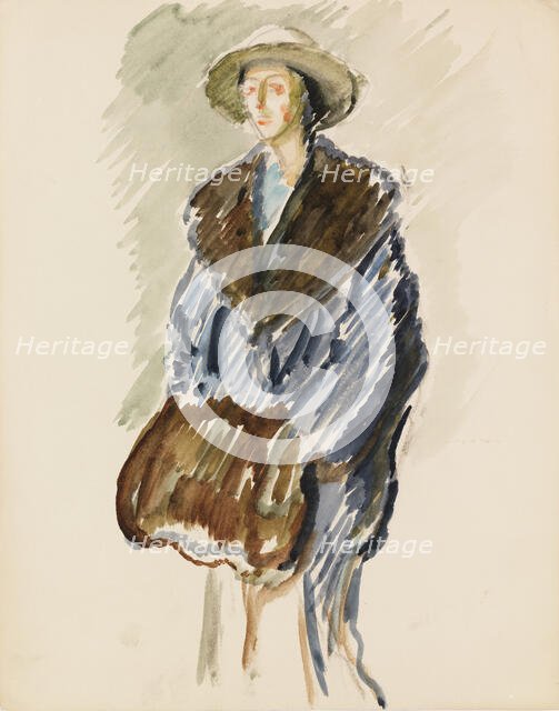 Portrait sketch, c1910s. Creator: Verner Thome.