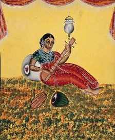 A courtesan playing a sitar, c1890. Creator: Unknown.