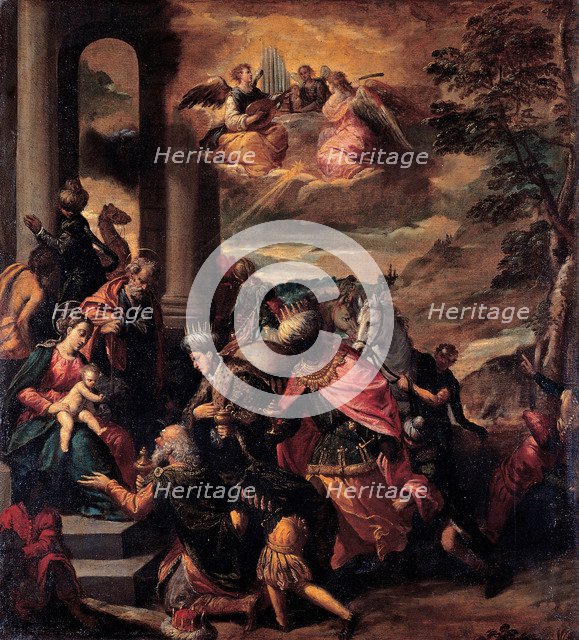 The Adoration of the Magi, 1580. Artist: Scarsellino (Scarsella), Ippolito (1551-1620)