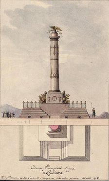 Design of the column commemorating centennial of the Battle of Poltava, 1805. Artist: Thomas de Thomon, Jean François (1754-1813)
