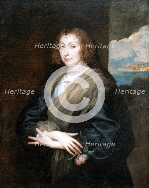 Portrait of a Woman with a Rose, Between 1635 and 1639. Artist: Dyck, Sir Anthonis, van (1599-1641)