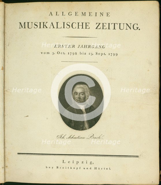 Title page of the first volume of the Allgemeine musikalische Zeitung (General music newspaper), 1