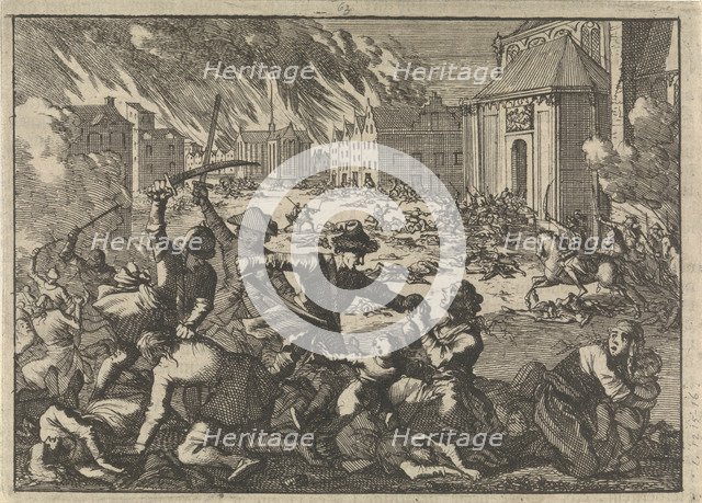 Sack of Magdeburg, 1698. Artist: Aa, Pieter van der (1659-1733)