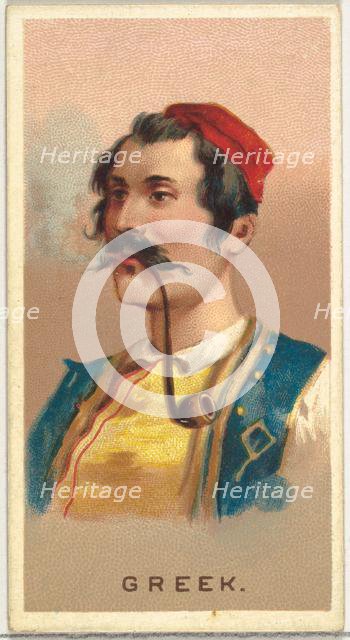 Greek, from World's Smokers series (N33) for Allen & Ginter Cigarettes, 1888. Creator: Allen & Ginter.