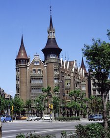 Terrades House, known as 'Casa de les Punxes', built in 1905 by the architect Josep Puig i Cadafa…
