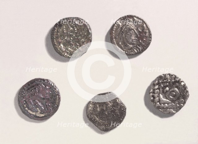 Early Saxon coins, 5th-6th century. Artist: Unknown