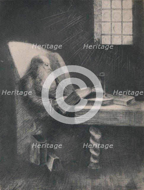 'The Reader', c.1892, (1946). Artist: Odilon Redon.