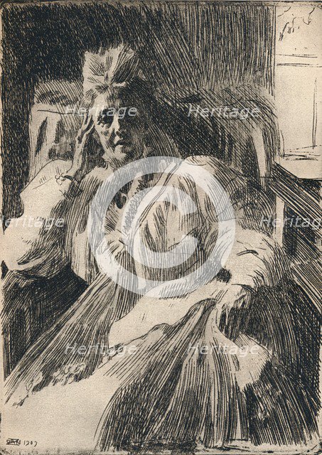 An Etching of the Dowagger Queen of Sweden, c1909. Artist: Anders Leonard Zorn.