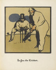 Cricket Game. From Almanach de Douze Sports, 1898. Artist: Nicholson, Sir William (1872-1949)