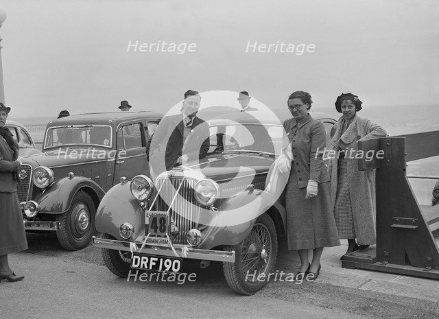Jaguar SS of RE Sandland at the Blackpool Rally, 1936. Artist: Bill Brunell.