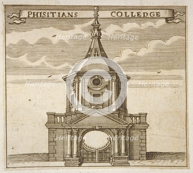 Gateway to the Royal College of Physicians, City of London, 1700. Artist: Anon