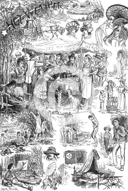 Hot weather sketches, 1881. Creator: Frank Feller.
