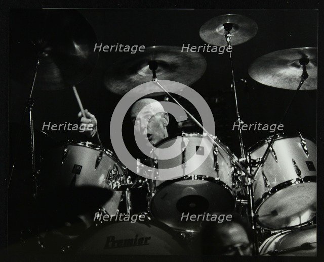 Drummer Eric Delaney playing at the Forum Theatre, Hatfield, Hertfordshire, 6 May 1983. Artist: Denis Williams