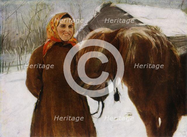 'Woman with a Horse', 1898, (1965). Creator: Valentin Serov.