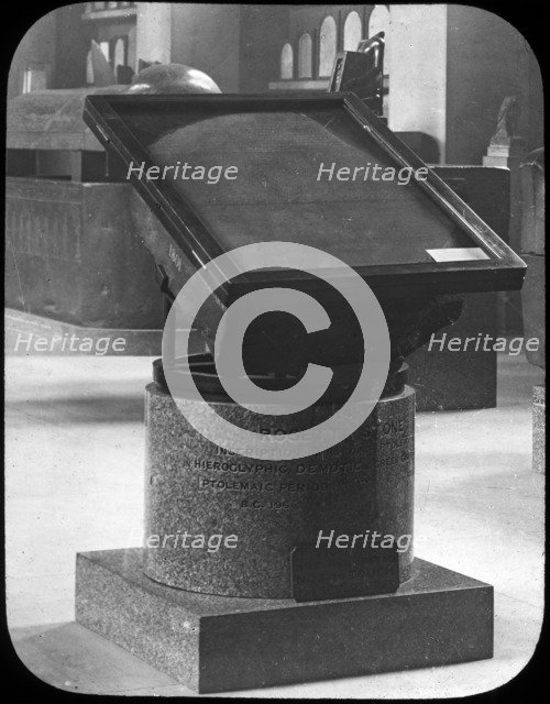 The Rosetta Stone, British Museum, London, c1890. Artist: Newton & Co