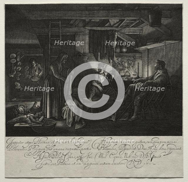 Jupiter and Mercury at the House of Philemon and Baucis. Creator: Hendrik Goudt (Dutch, 1585-1630).