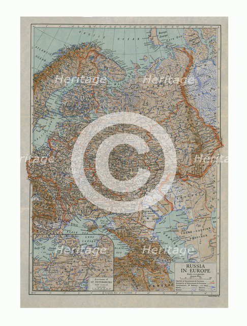 Map of Russia in Europe, c1910s. Creator: Emery Walker Ltd.