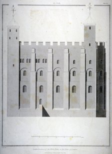 South elevation of the White Tower, Tower of London, 1815. Artist: James Basire II