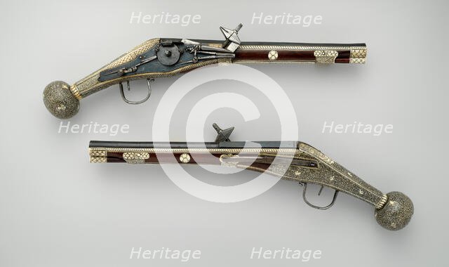 Wheellock Puffer Pistols, German, Dresden, ca. 1585. Creators: Balthasar Dressler, Master HR.