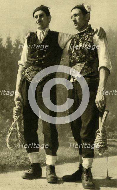 Men in traditional dress, Mühlviertel, Upper Austria, c1935. Creator: Unknown.