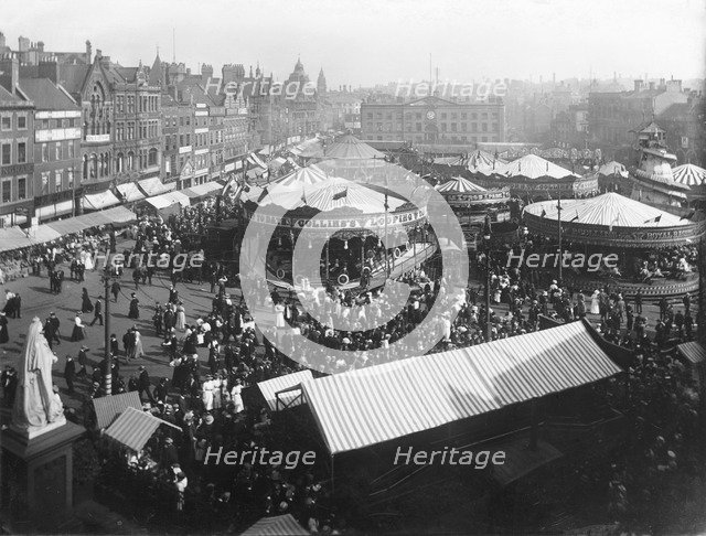 Goose Fair, Market Place, Nottingham, Nottinghamshire, 1908. Artist: Henson & Co
