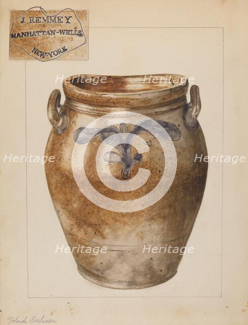 Crock, c. 1937. Creator: Yolande Delasser.