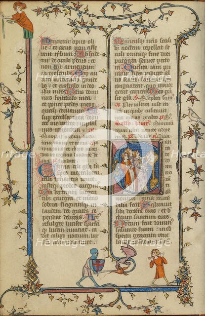 Initial C: Clerics Singing from a Choir Book; Breviary, about 1320-1325. Creator: Unknown.