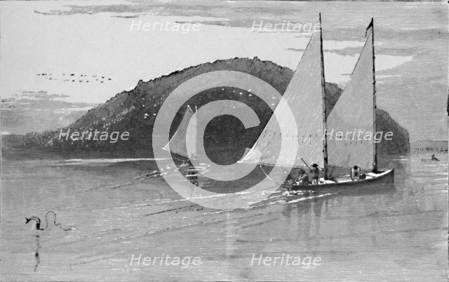 'Fishing from a sail-boat', 1883. Artist: Unknown.