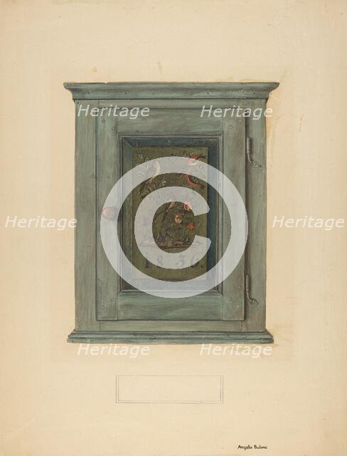 Zoar Blue Bonnet Cabinet, c. 1940. Creator: Angelo Bulone.