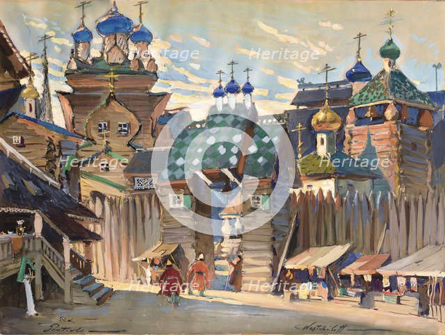 Market Place. Stage design for the opera Prince Igor by A. Borodin. Artist: Veshchilov, Konstantin Alexandrovich (1878-1945)