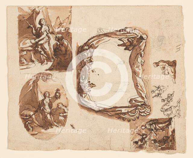 Judith and Holofernes and Other Studies (recto); Diana and Endymion (verso), c.1718. Creator: Giuseppe Nicola Nasini.