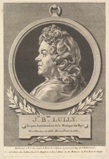 Portrait of Jean-Baptiste Lully, 1770. Creator: Augustin de Saint-Aubin.