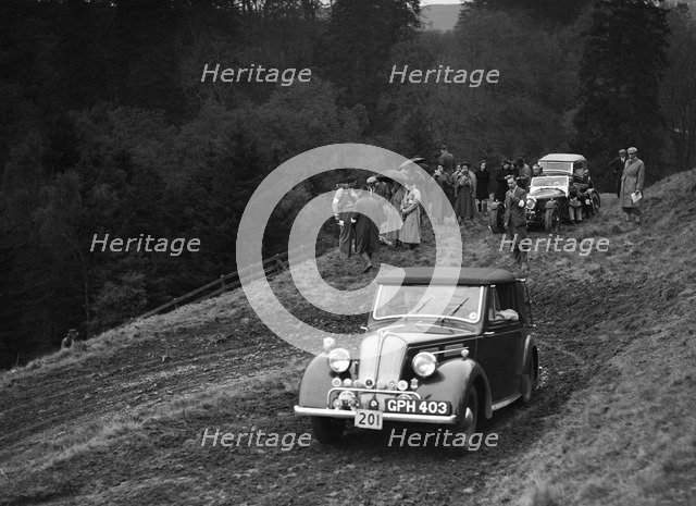 Standard of ADC Gordon competing in the MCC Edinburgh Trial, Roxburghshire, Scotland, 1938. Artist: Bill Brunell.