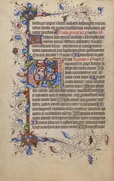 Decorated Initial V; Psalter, 1420-1430. Creator: Unknown.